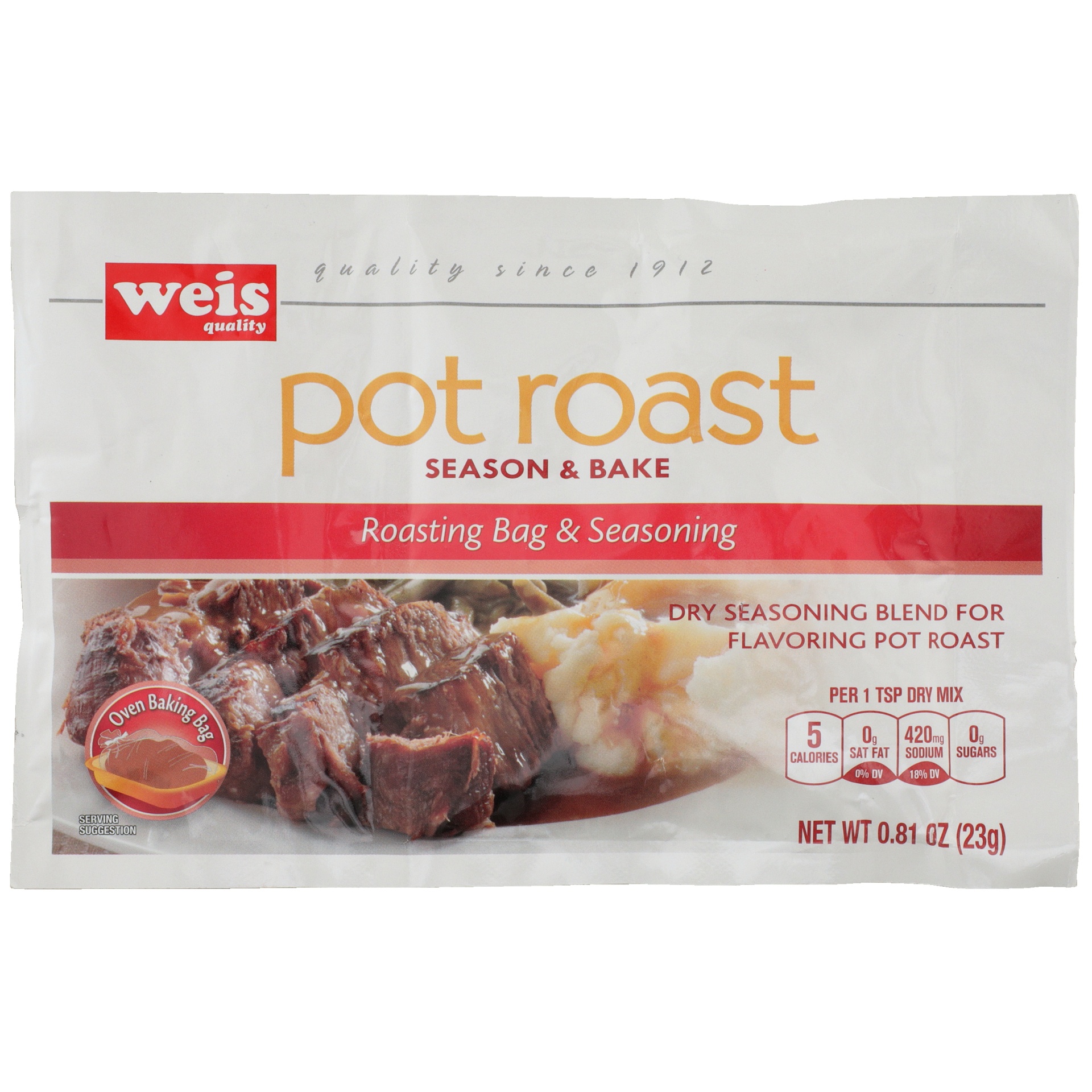 slide 1 of 6, Weis Quality Pot Roast Season 'N Bake, 0.81 oz