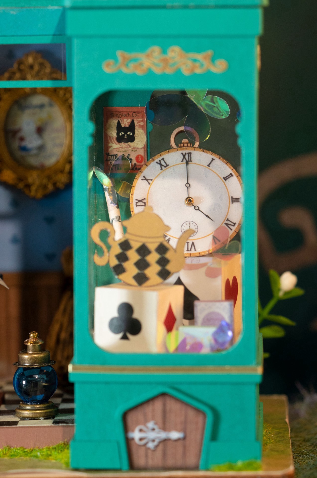 slide 8 of 8, Robotime Rolife Alice's Tea Store Diy Miniature House Kit, 8.5 in x 6 in x 7 in