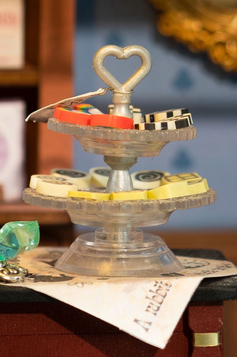 slide 3 of 8, Robotime Rolife Alice's Tea Store Diy Miniature House Kit, 8.5 in x 6 in x 7 in