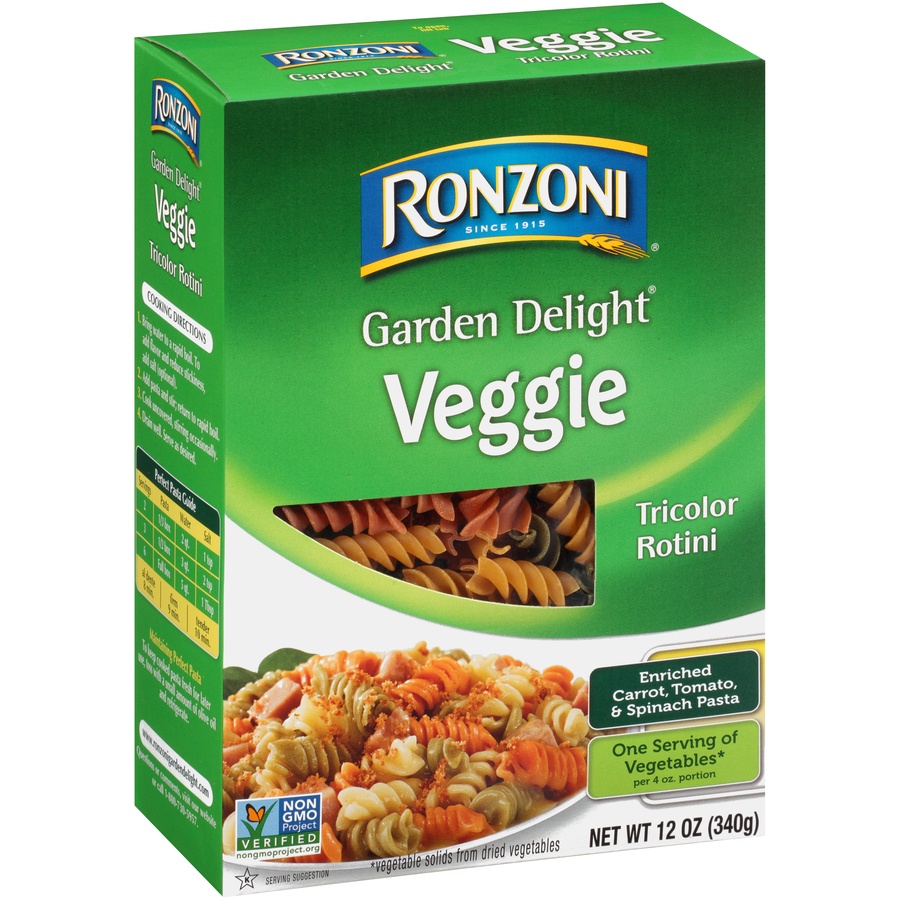 slide 2 of 8, Ronzoni Garden Delight Rotini Pasta, 12 oz