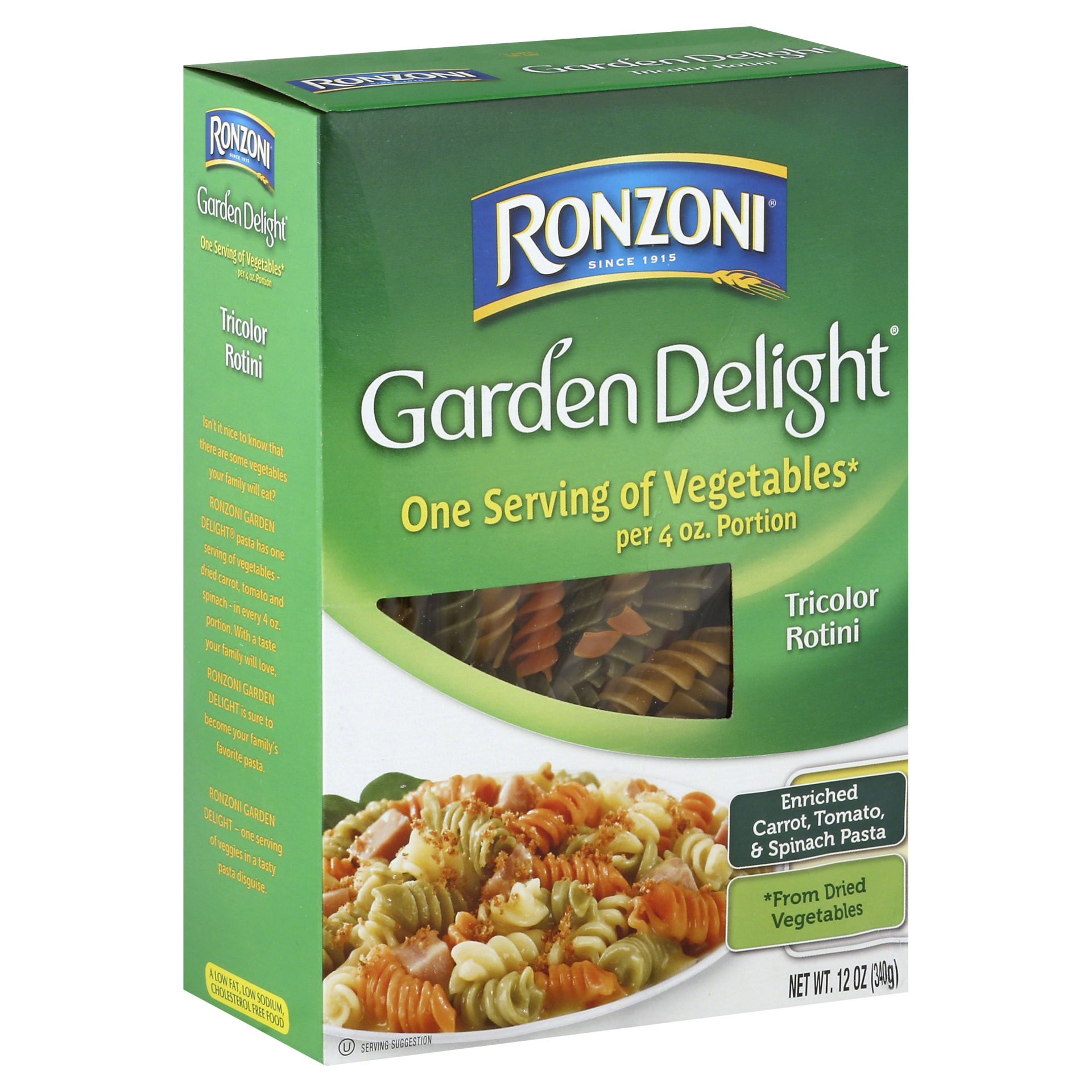 slide 1 of 8, Ronzoni Garden Delight Rotini Pasta, 12 oz