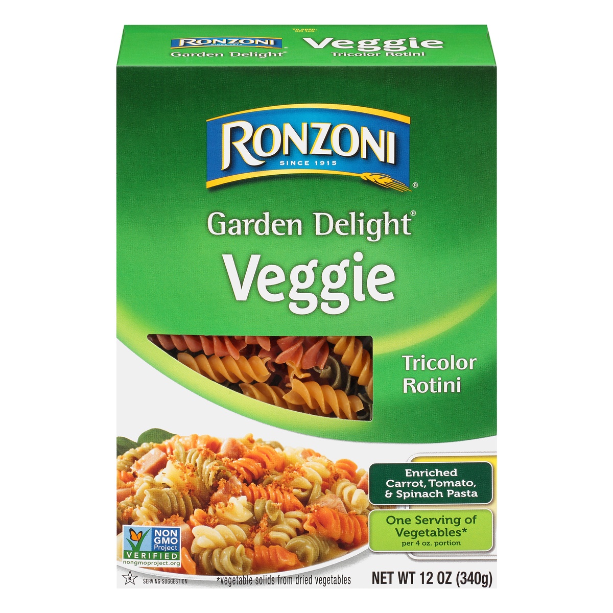 slide 1 of 8, Ronzoni Garden Delight Rotini Pasta, 12 oz