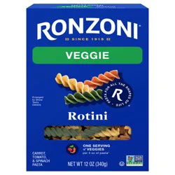 Ronzoni Garden Delight Rotini, 12 oz, Non-GMO Tricolor Pasta