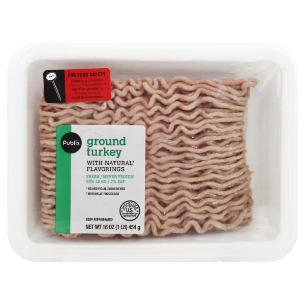 slide 1 of 1, Publix 93% Lean Ground Turkey, 16 oz