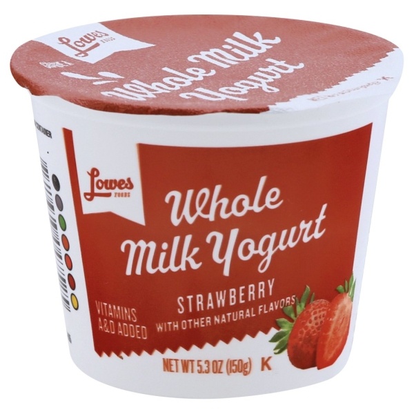 slide 1 of 1, Lowes Foods Whole Milk Strawberry Yogurt, 5.3 oz