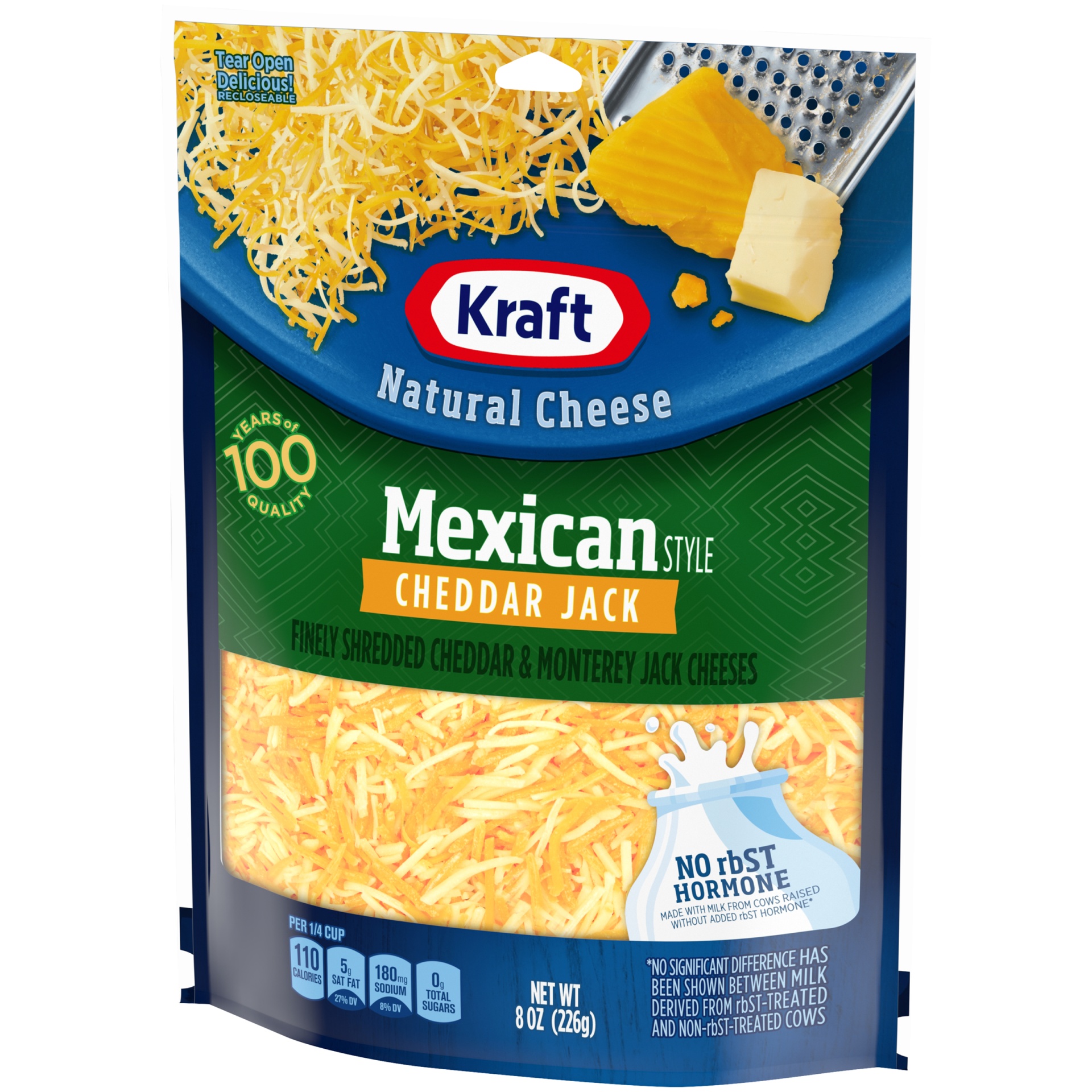 slide 3 of 6, Kraft Mexican Style Cheddar Jack Finely Shredded Cheese, 8 oz