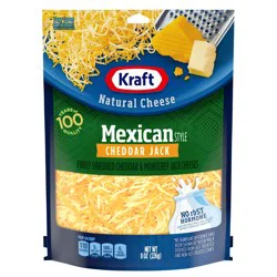 Kraft Mexican Style Cheddar Jack Finely Shredded Cheese, 8 oz Bag