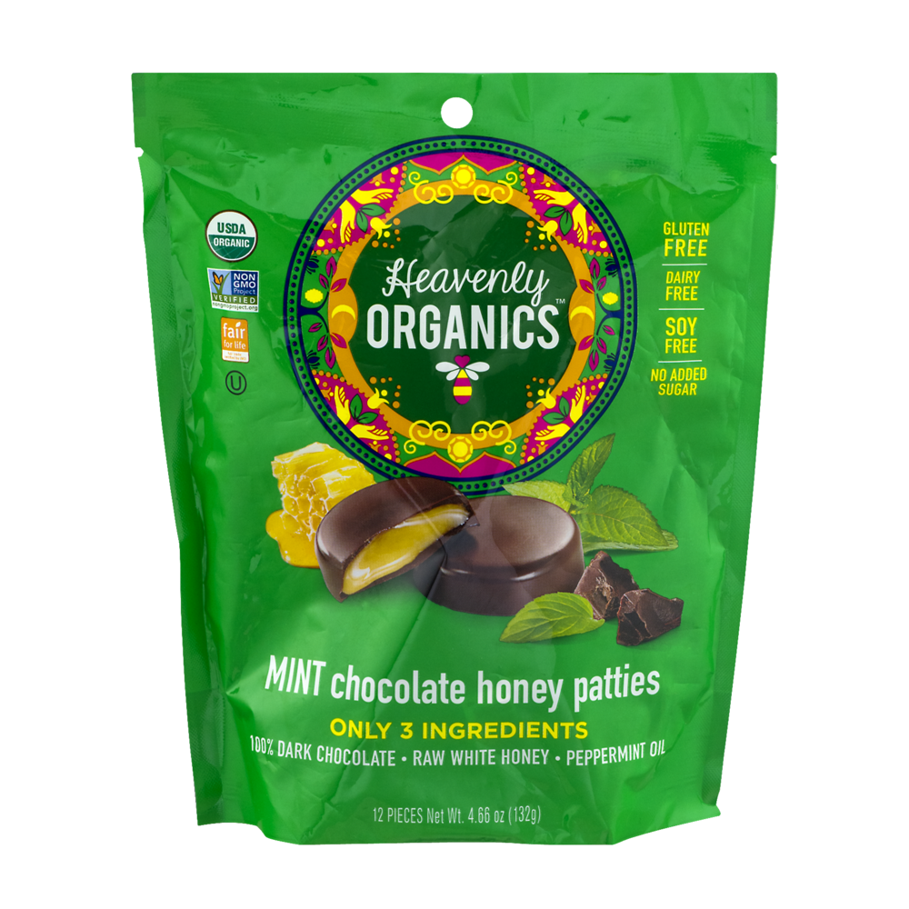 slide 1 of 2, Heavenly Organics Chocolate Honey Pattie Mint, 4.66 oz