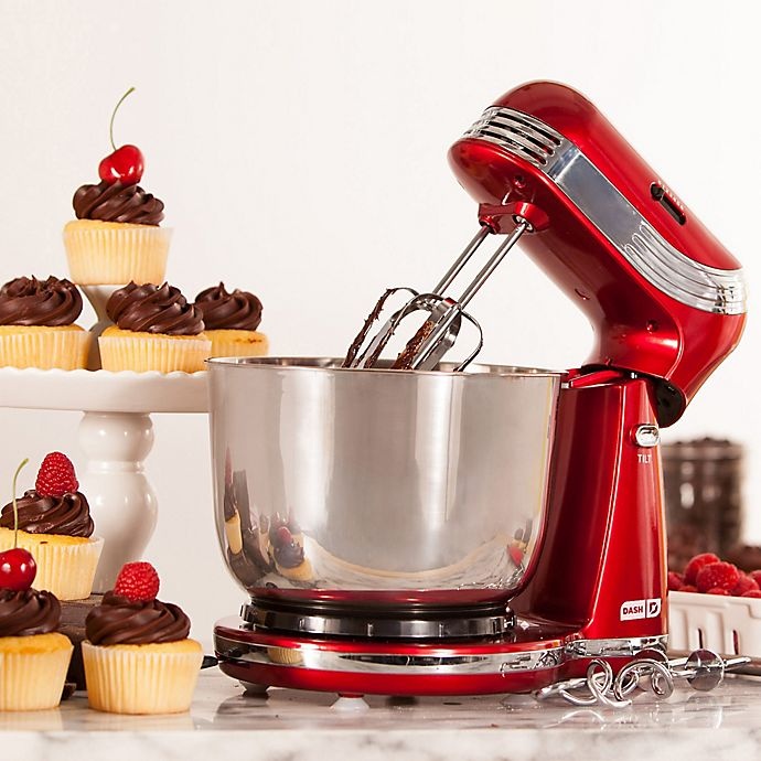 slide 4 of 4, Dash Everyday Stand Mixer - Red, 3 qt