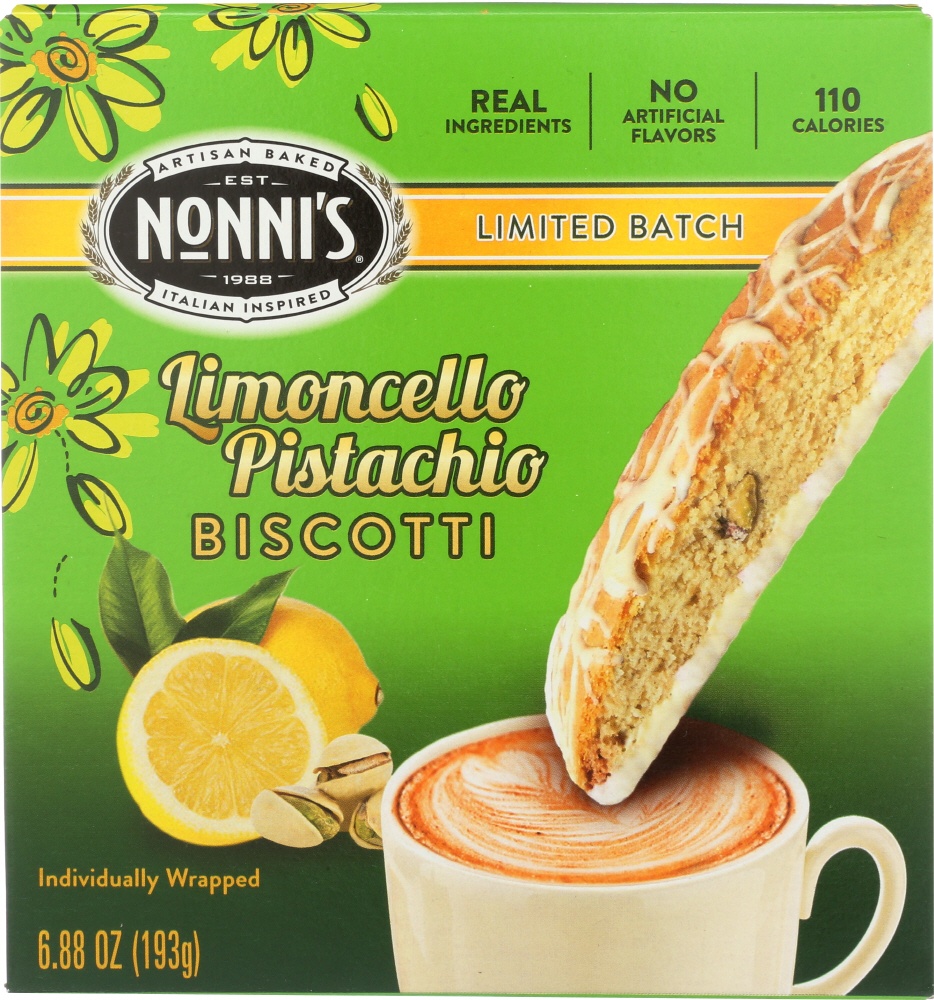 slide 1 of 1, Nonni's Biscotti, Limoncello Pistachio, 6.88 oz