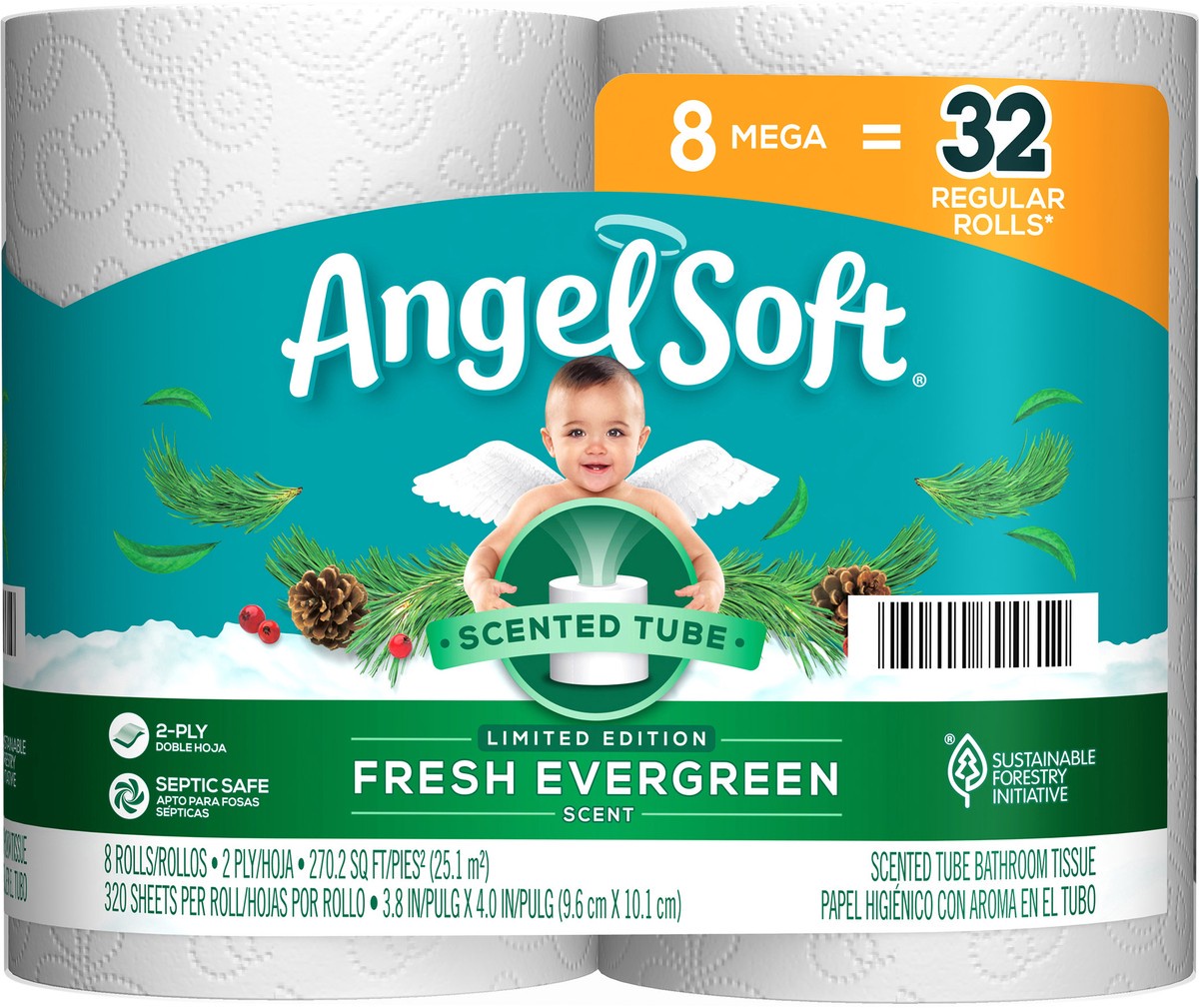 slide 5 of 6, Angel Soft Evergeen, 8 ct