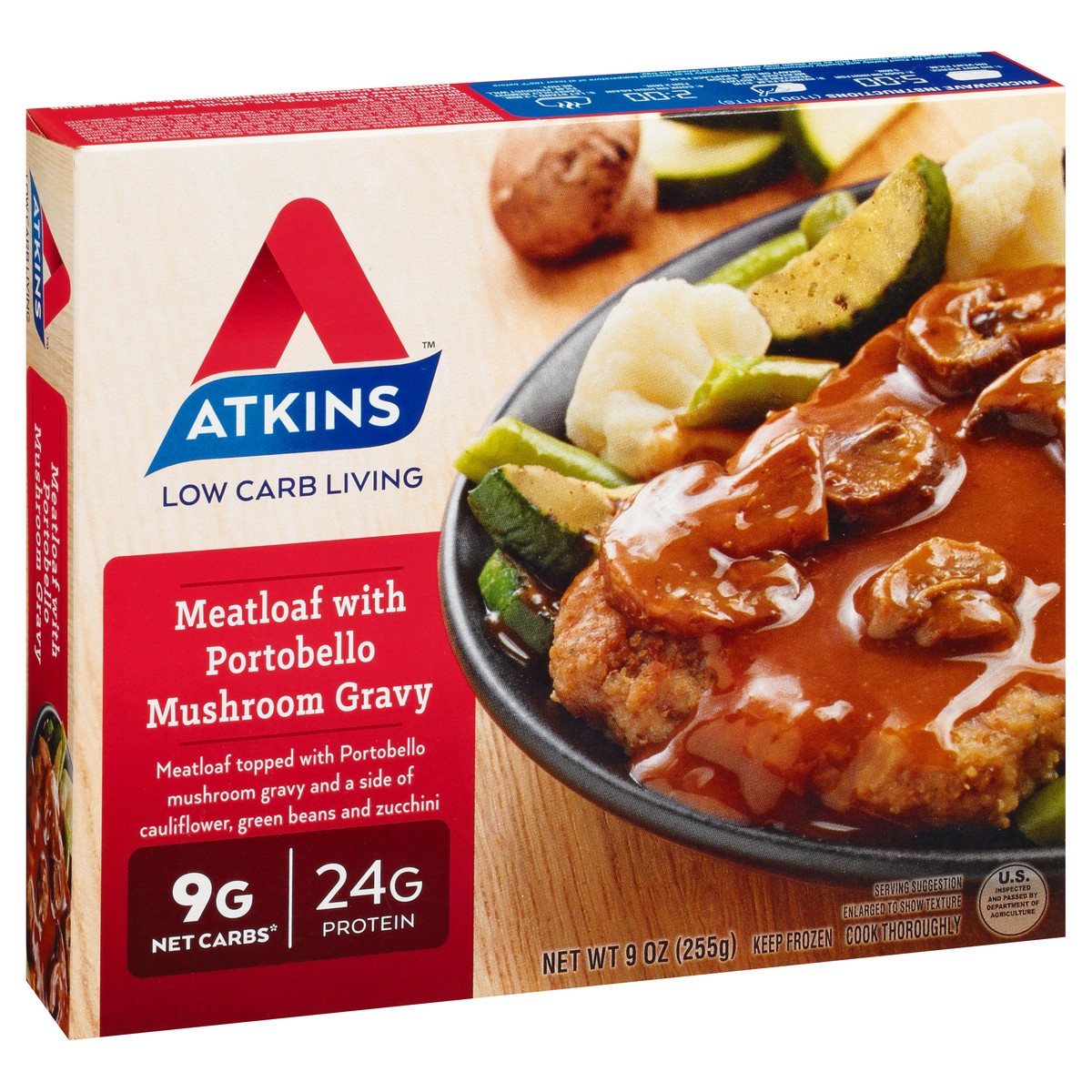 slide 9 of 9, Atkins Meatloaf with Portobello Mushroom Gravy, 9 oz