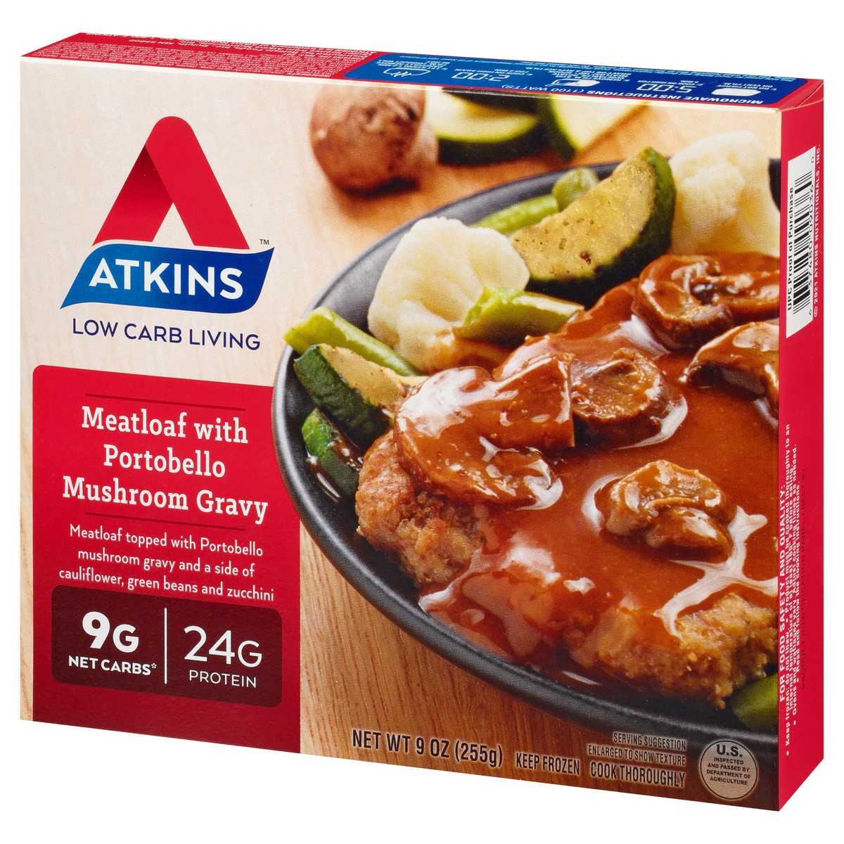 slide 7 of 9, Atkins Meatloaf with Portobello Mushroom Gravy, 9 oz