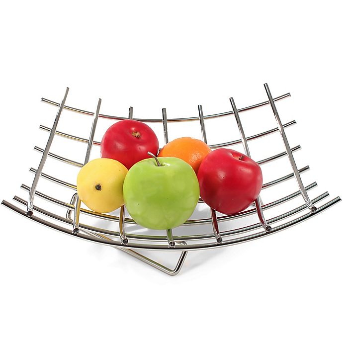 slide 3 of 3, Spectrum Dunbar Grid Fruit Bowl - Chrome, 1 ct