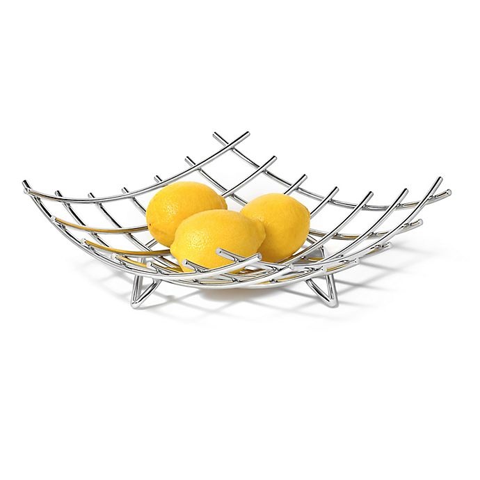 slide 1 of 3, Spectrum Dunbar Grid Fruit Bowl - Chrome, 1 ct