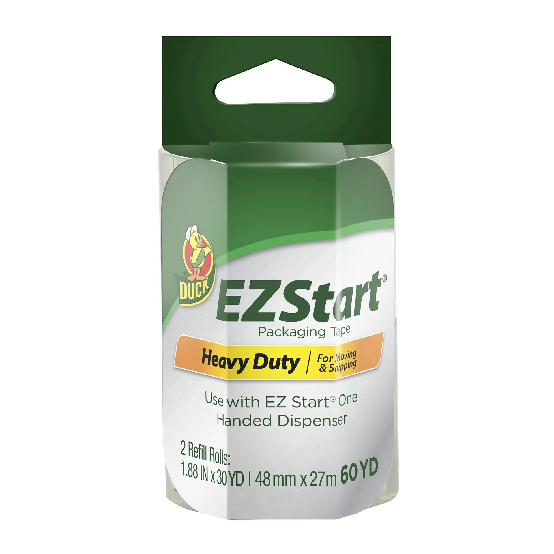 slide 1 of 1, Duck EZ Start Heavy Duty Packaging Tape, 2 Pk, 60 yd