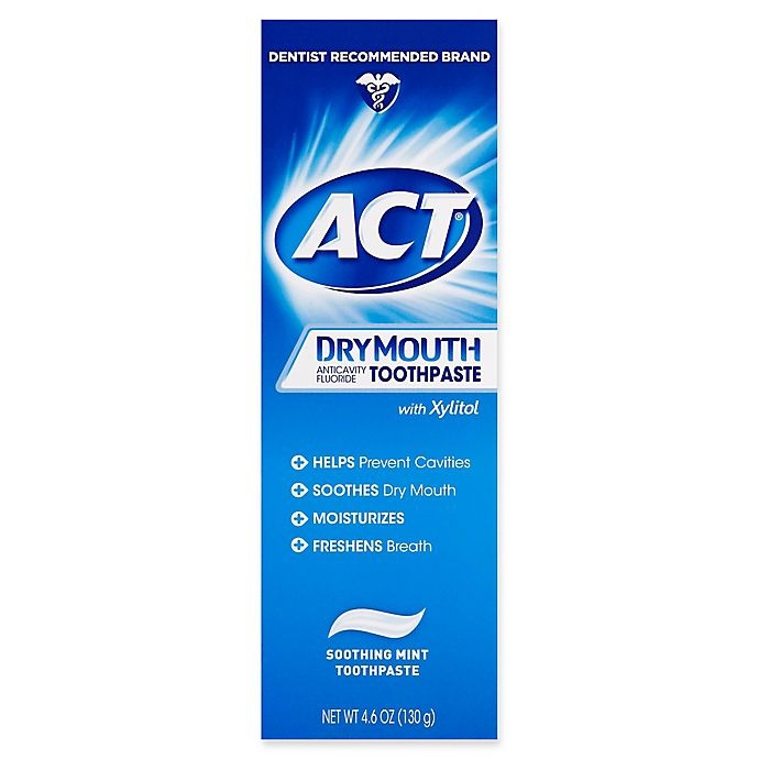 slide 2 of 4, ACT Dry Mouth Anticavity Fluoride Toothpaste in Soothing Mint, 4.6 oz