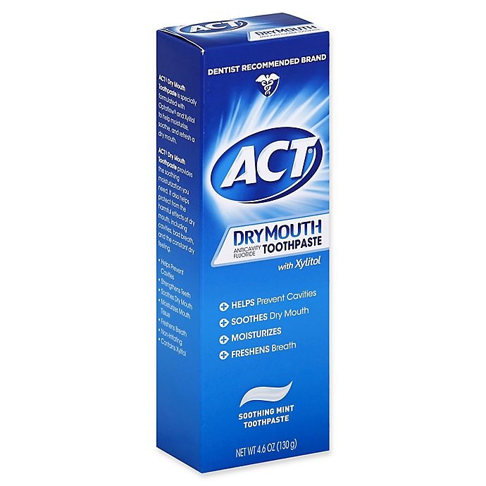 slide 1 of 4, ACT Dry Mouth Anticavity Fluoride Toothpaste in Soothing Mint, 4.6 oz