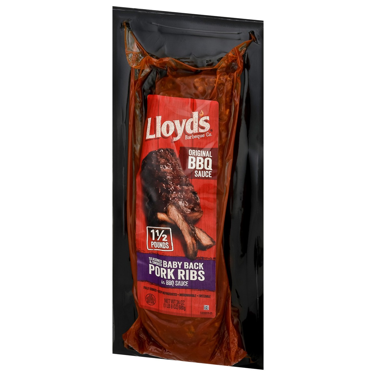 slide 6 of 9, Lloyd's Baby Back Original BBQ Sauce Pork Ribs in BBQ Sauce 24 oz, 24 oz