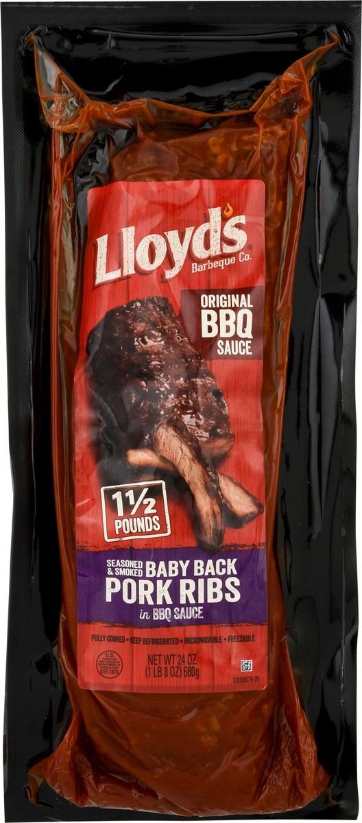 slide 4 of 9, Lloyd's Baby Back Original BBQ Sauce Pork Ribs in BBQ Sauce 24 oz, 24 oz