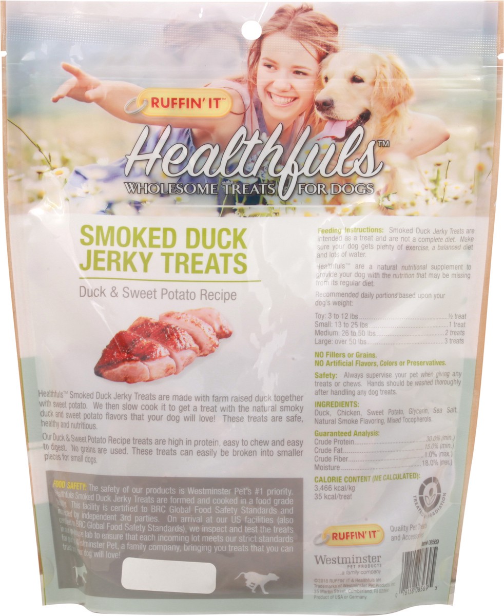 slide 8 of 10, Ruffin' It Healthyfuls Smoked Duck Jerky Treats Jerky Treats 10.0 oz Pouch, 10 oz