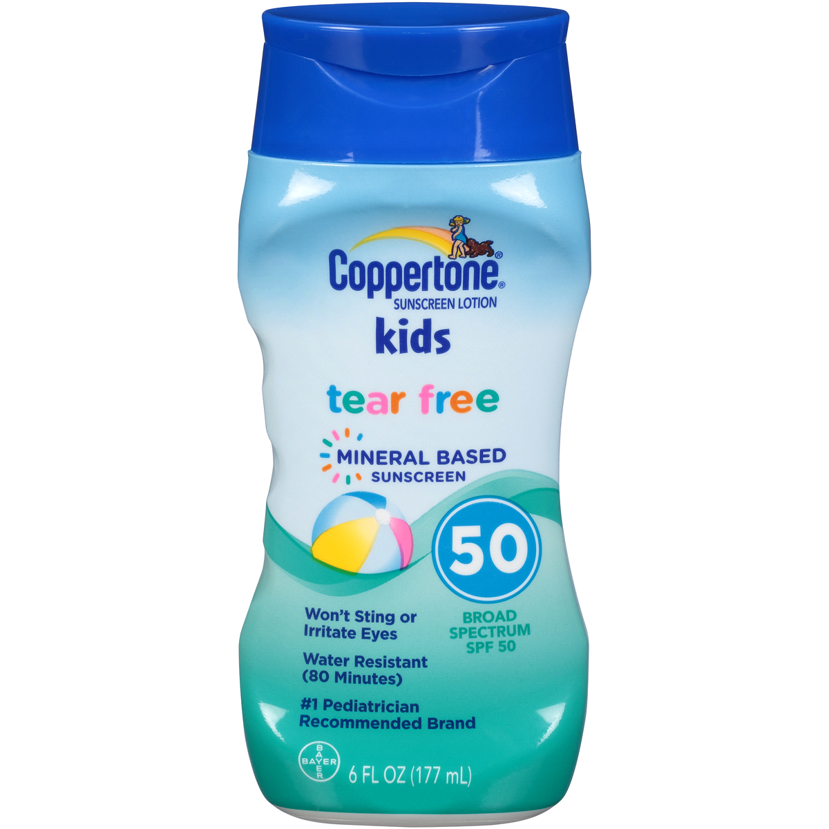 slide 1 of 1, Coppertone Kids Tear Free Zinc Sunscreen Lotion Spf 50, 6 oz