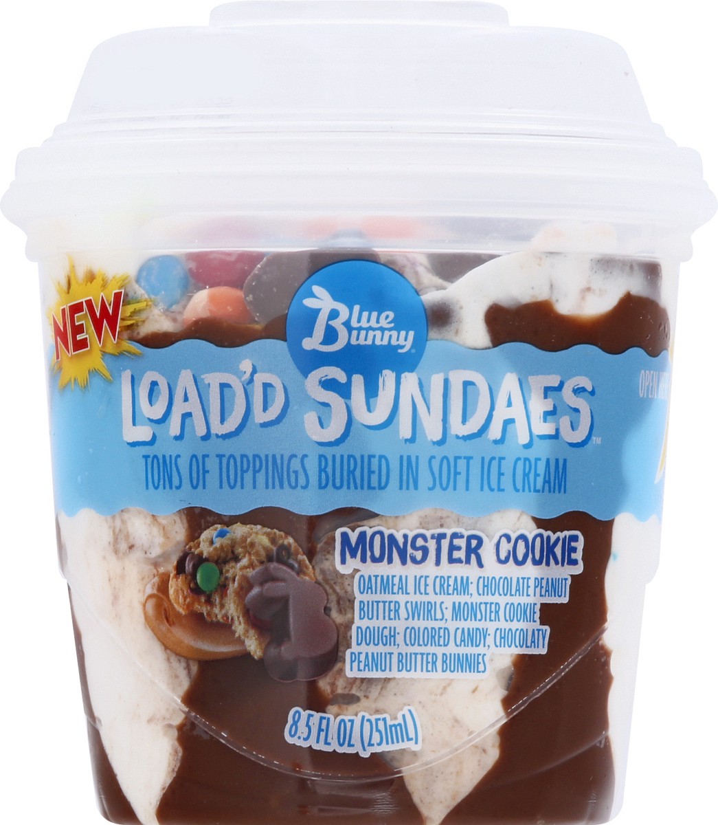 slide 5 of 9, Blue Bunny Monster Cookie Load'd Sundaes 8.5 oz, 8.5 fl oz