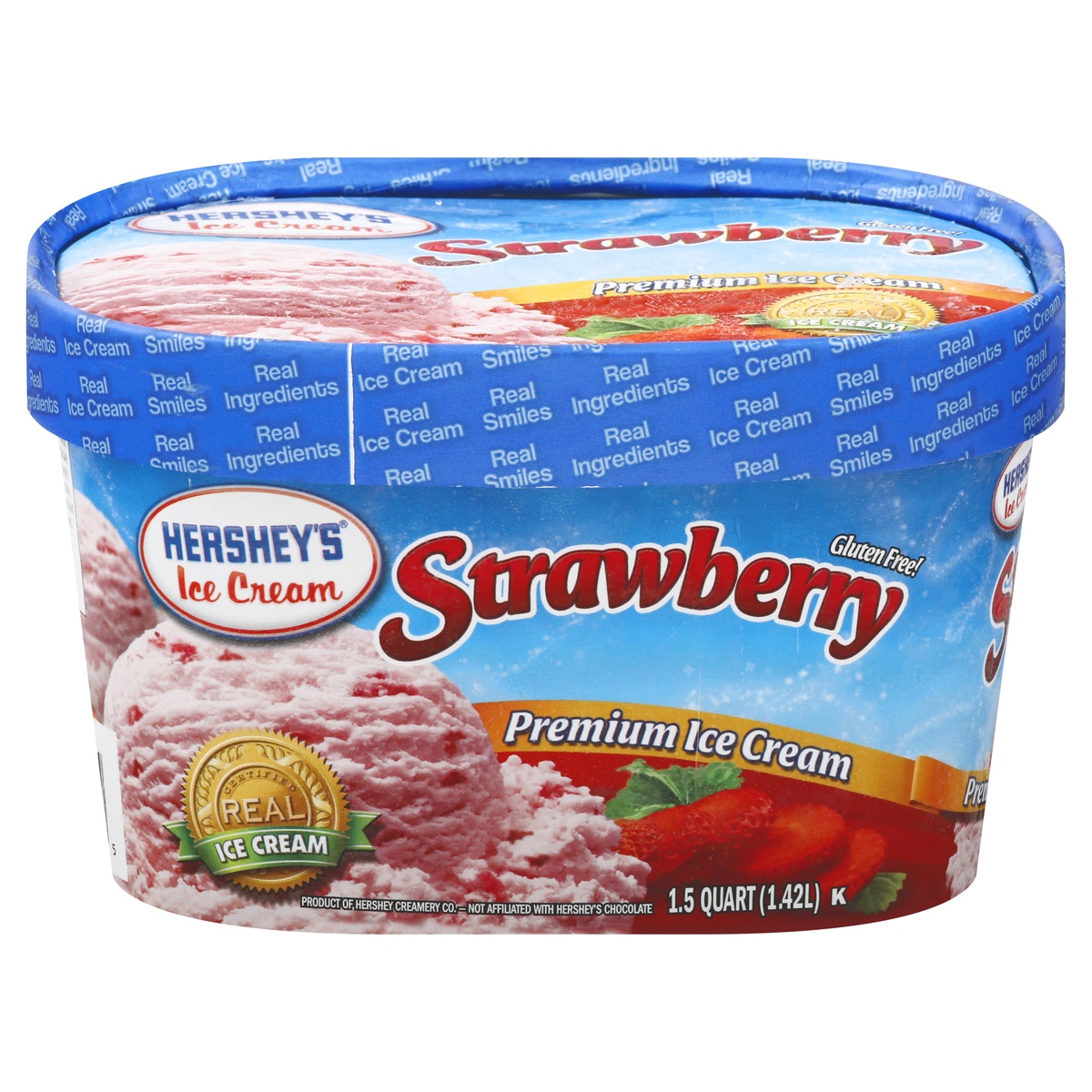slide 1 of 1, Hershey's Ice Cream Ice Cream, Premium, Strawberry, 48 oz