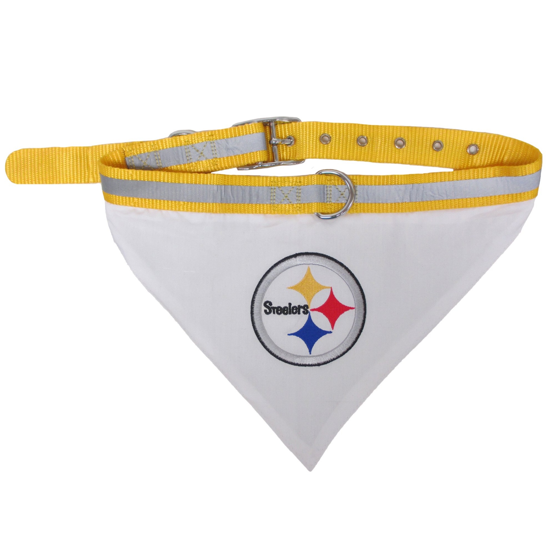 slide 1 of 1, Pets First Pittsburgh Steelers Collar Bandana, LG