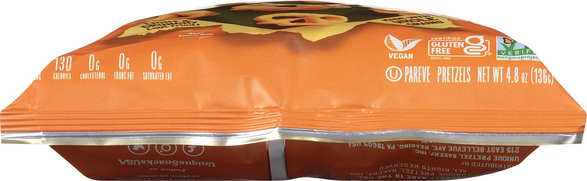 slide 2 of 9, Unique Snacks Puffzols Aged Cheddar Pretzels 4.8 oz, 4.8 oz