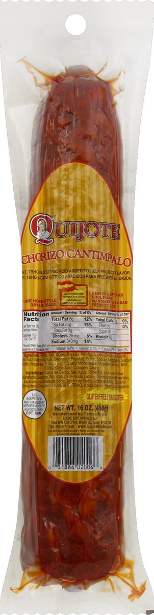 slide 5 of 5, Quijote Chorizo Tipo Cantimpalo(Cantimpalstyle Driedsausage), 16 oz