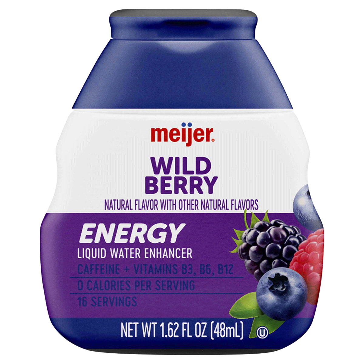 slide 1 of 5, Meijer Wild Berry Energy Liquid Water Enhancer - 1.62 oz, 1.62 oz