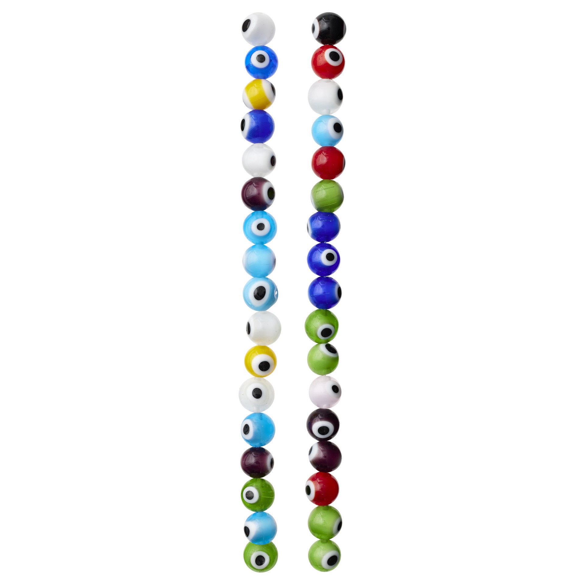 slide 2 of 3, Multicolor Eyeball Glass Round Beads, 8mm By Bead Landing, 8mm