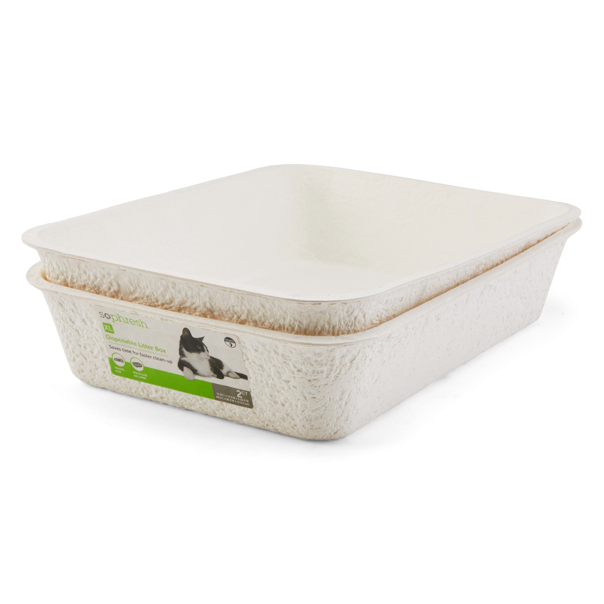 slide 1 of 1, So Phresh Disposable Cat Litter Box Set, XL