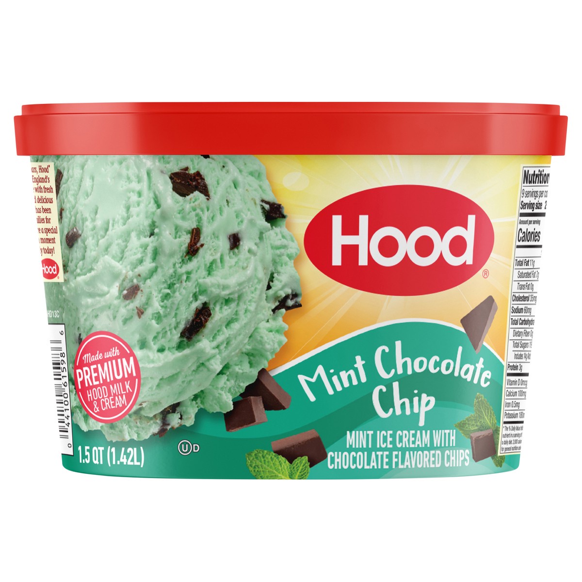 slide 1 of 10, Hood Mint Chocolate Chip Ice Cream, 1.5 Quarts, 1.5 qt