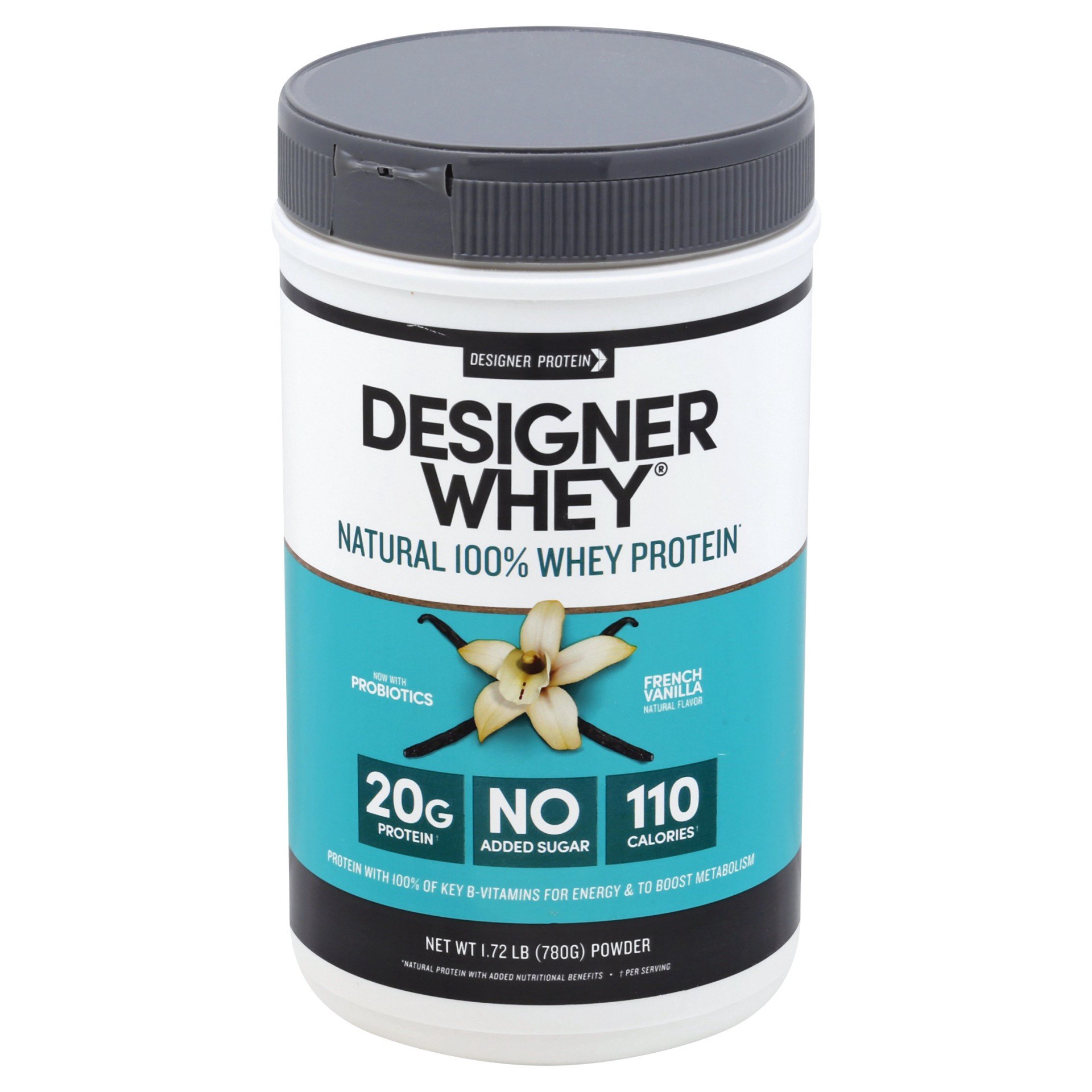 slide 1 of 9, Designer Wellness Designer Whey French Vanilla Flavor Protein Powder with Probiotics 1.72 lb, 1.7 lb