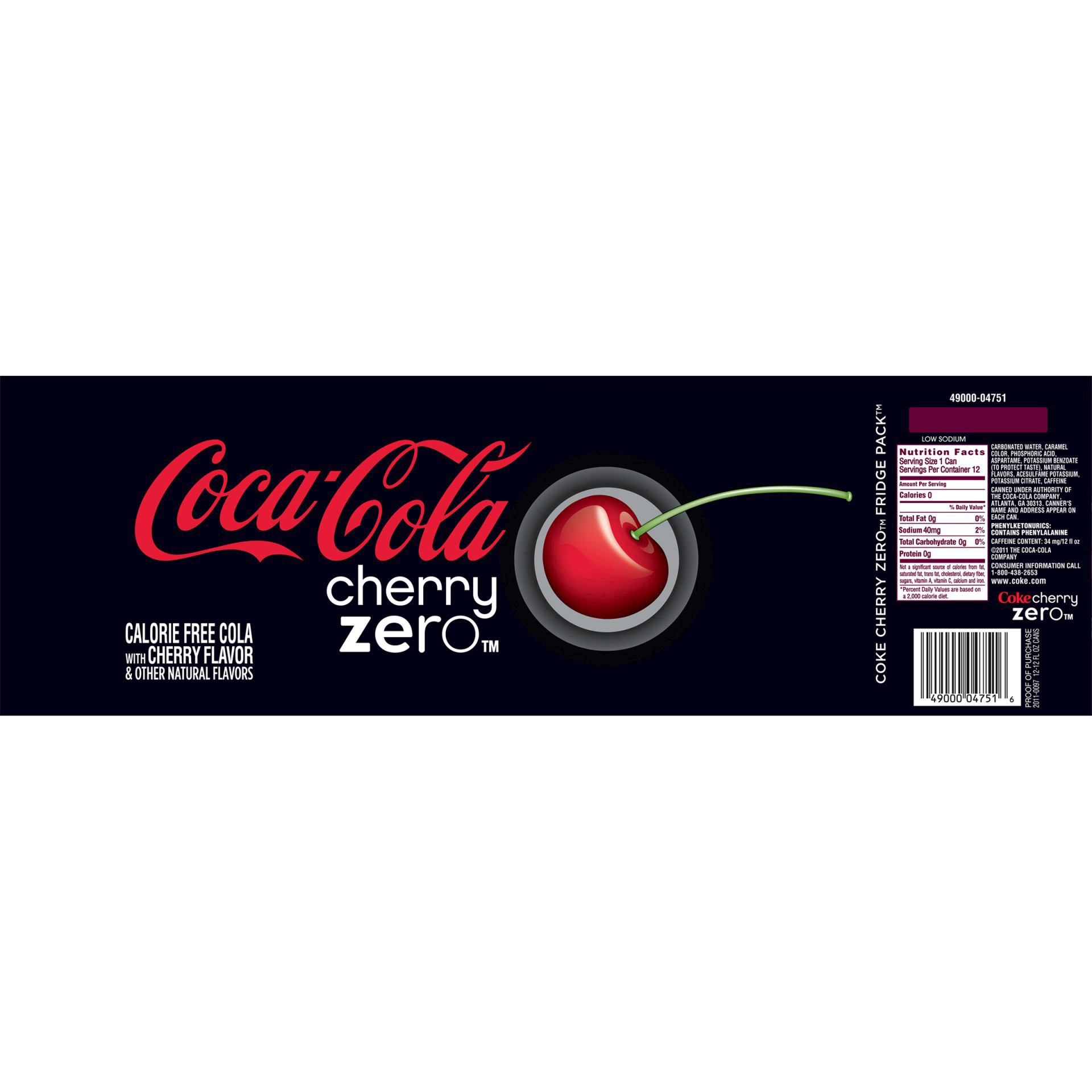 slide 79 of 173, Coca-Cola® zero sugar, cherry, 12 ct; 12 fl oz