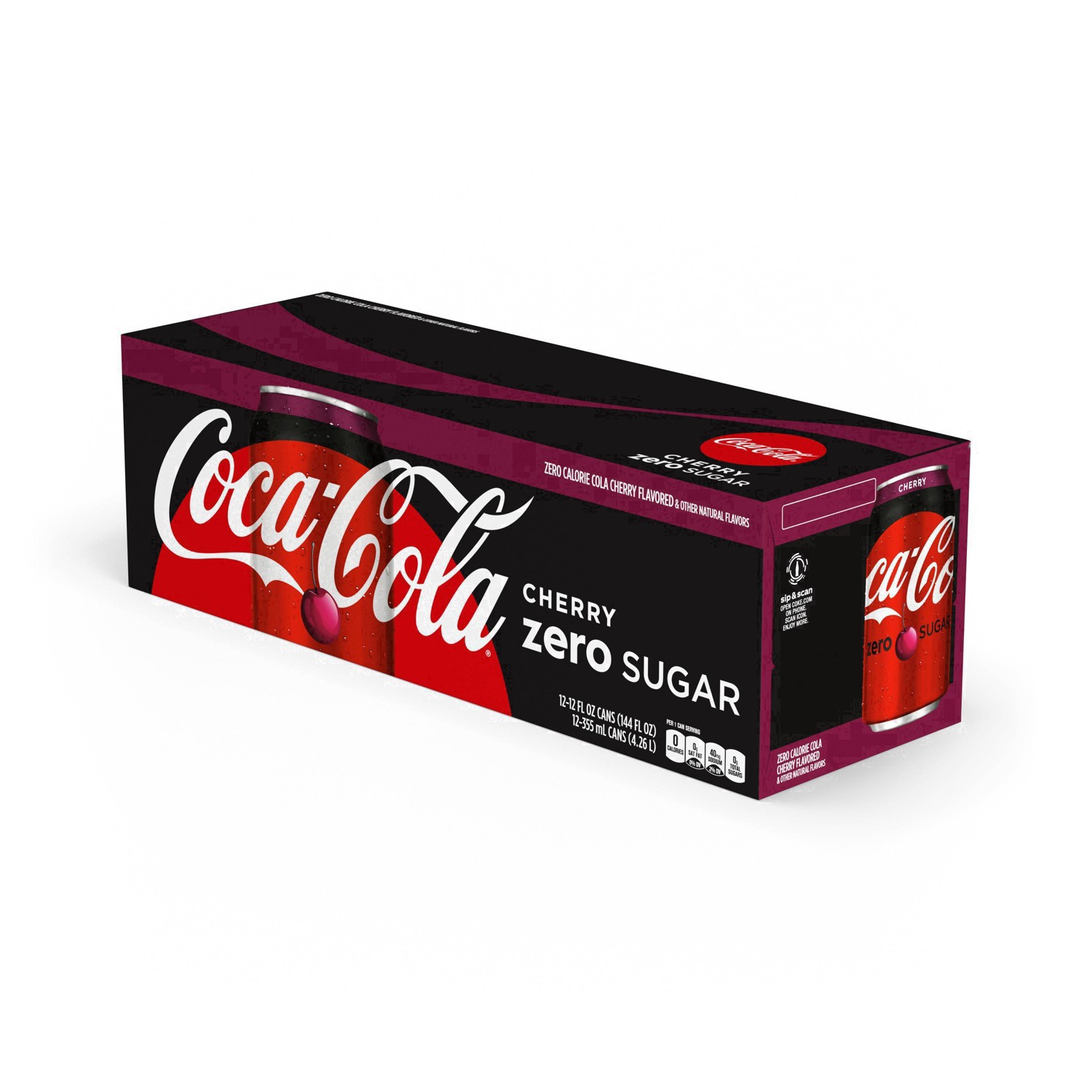 slide 30 of 173, Coca-Cola® zero sugar, cherry, 12 ct; 12 fl oz