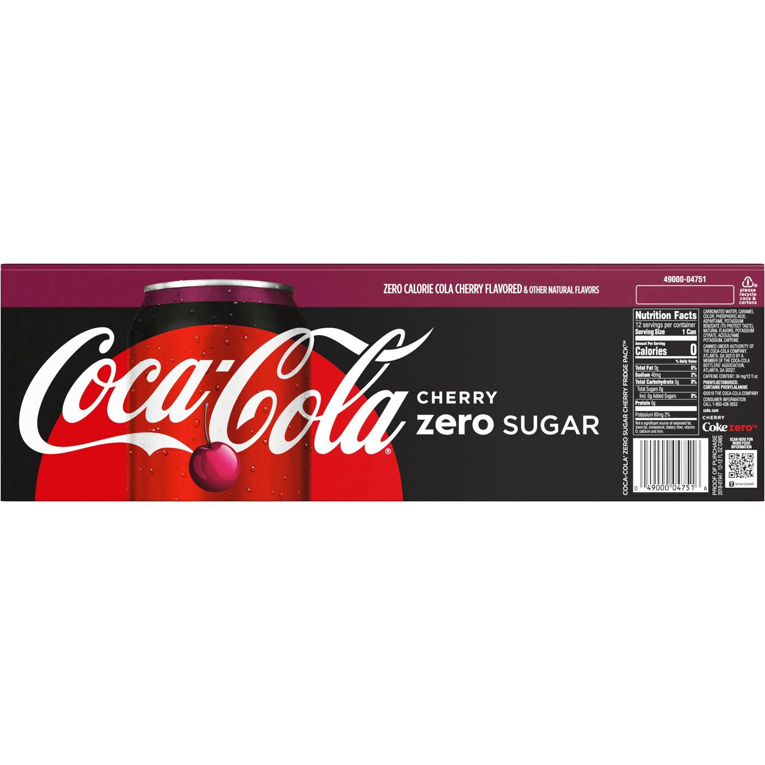 slide 107 of 173, Coca-Cola® zero sugar, cherry, 12 ct; 12 fl oz