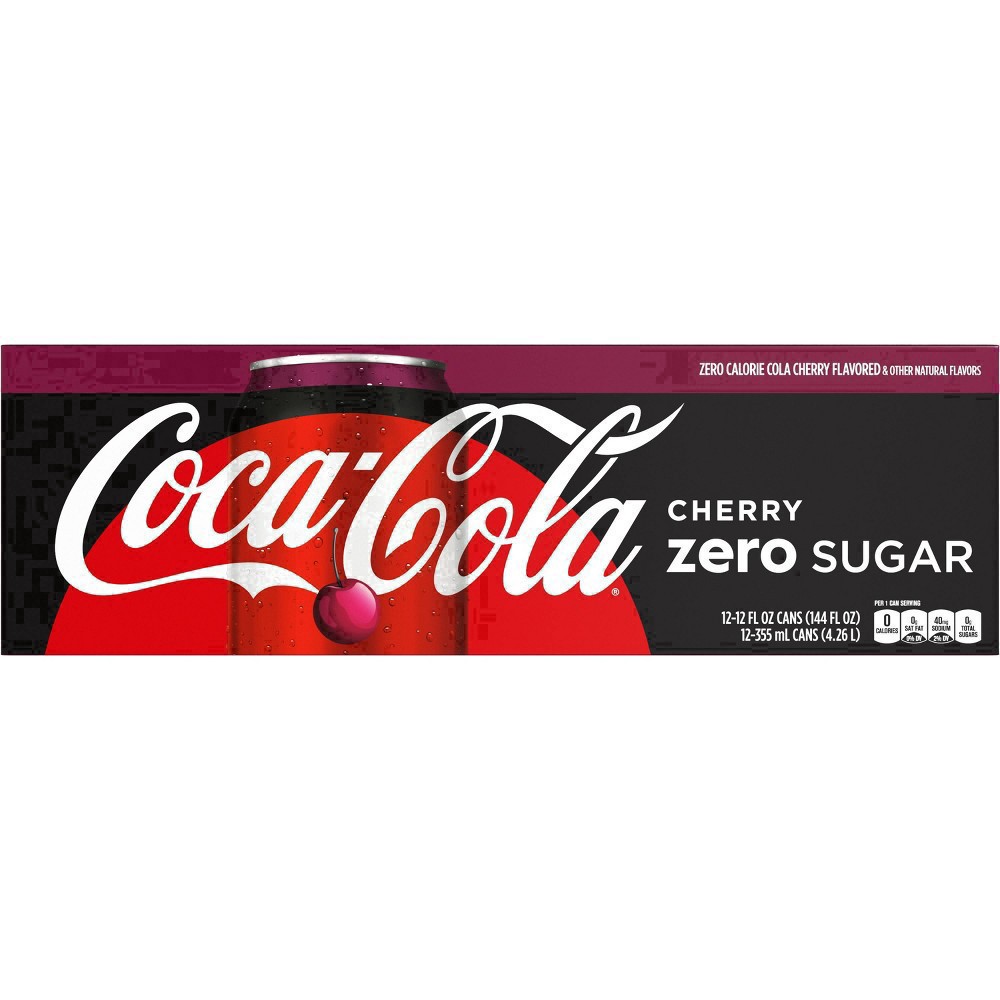 slide 58 of 173, Coca-Cola® zero sugar, cherry, 12 ct; 12 fl oz