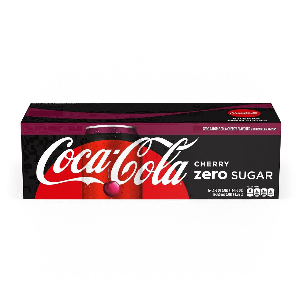 slide 82 of 173, Coca-Cola® zero sugar, cherry, 12 ct; 12 fl oz