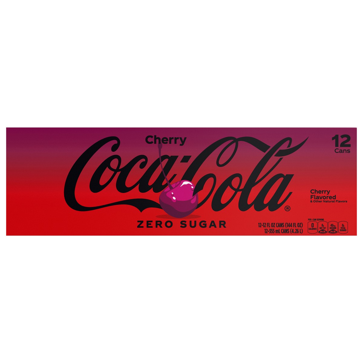 slide 1 of 173, Coca-Cola Zero Sugar Cherry Soda Soft Drink Fridge Pack Cans, 12 fl oz, 12 Pack, 12 ct; 12 oz
