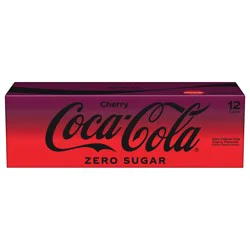 Coca-Cola Zero Sugar Cherry Soda Soft Drink Fridge Pack Cans, 12 fl oz, 12 Pack