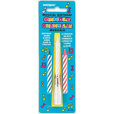 slide 1 of 1, Unique Industries Twist-On Musical Birthday Candle, 1 ct