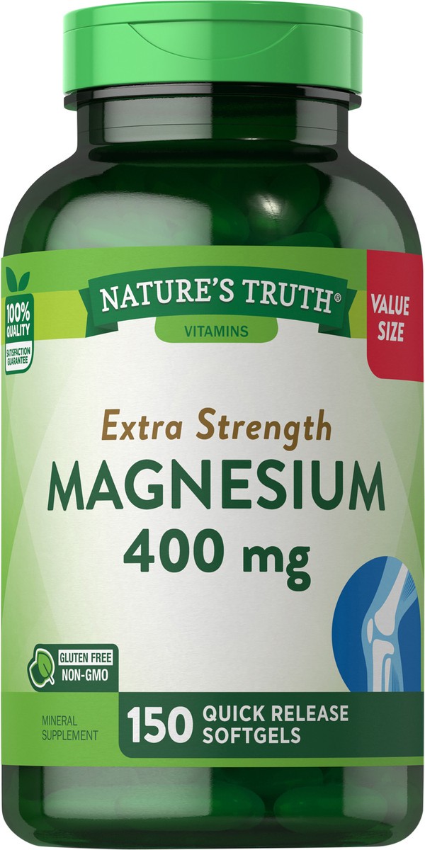 slide 2 of 8, Nature's Truth Magnesium 400 Mg Softgels - 150 Count, 150 ct
