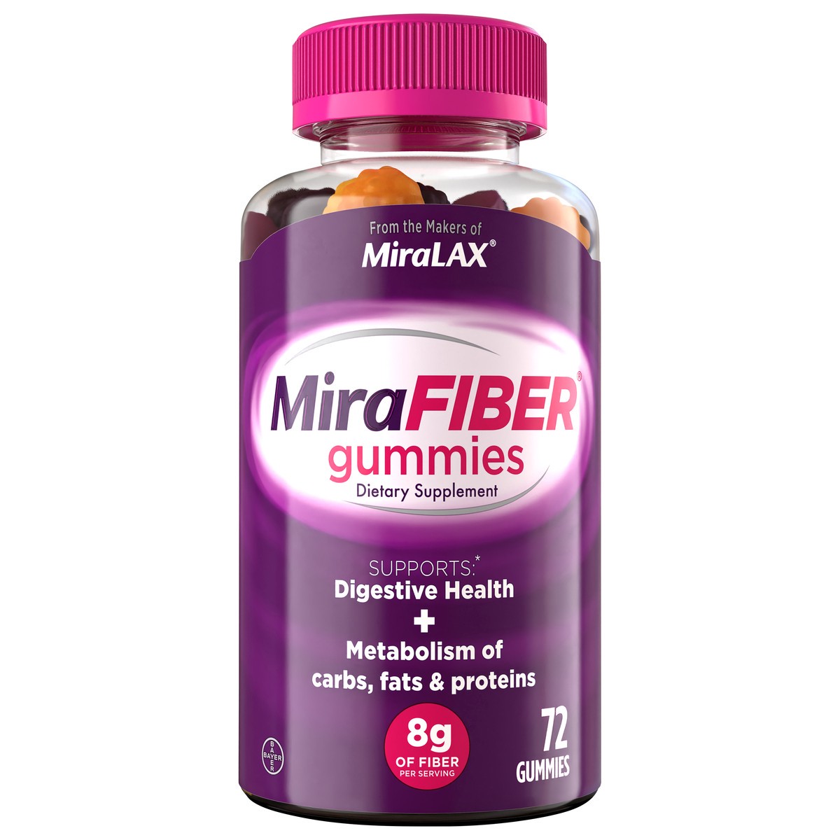 slide 1 of 7, MIRAFIBER Gummies 72ct., 72 ct