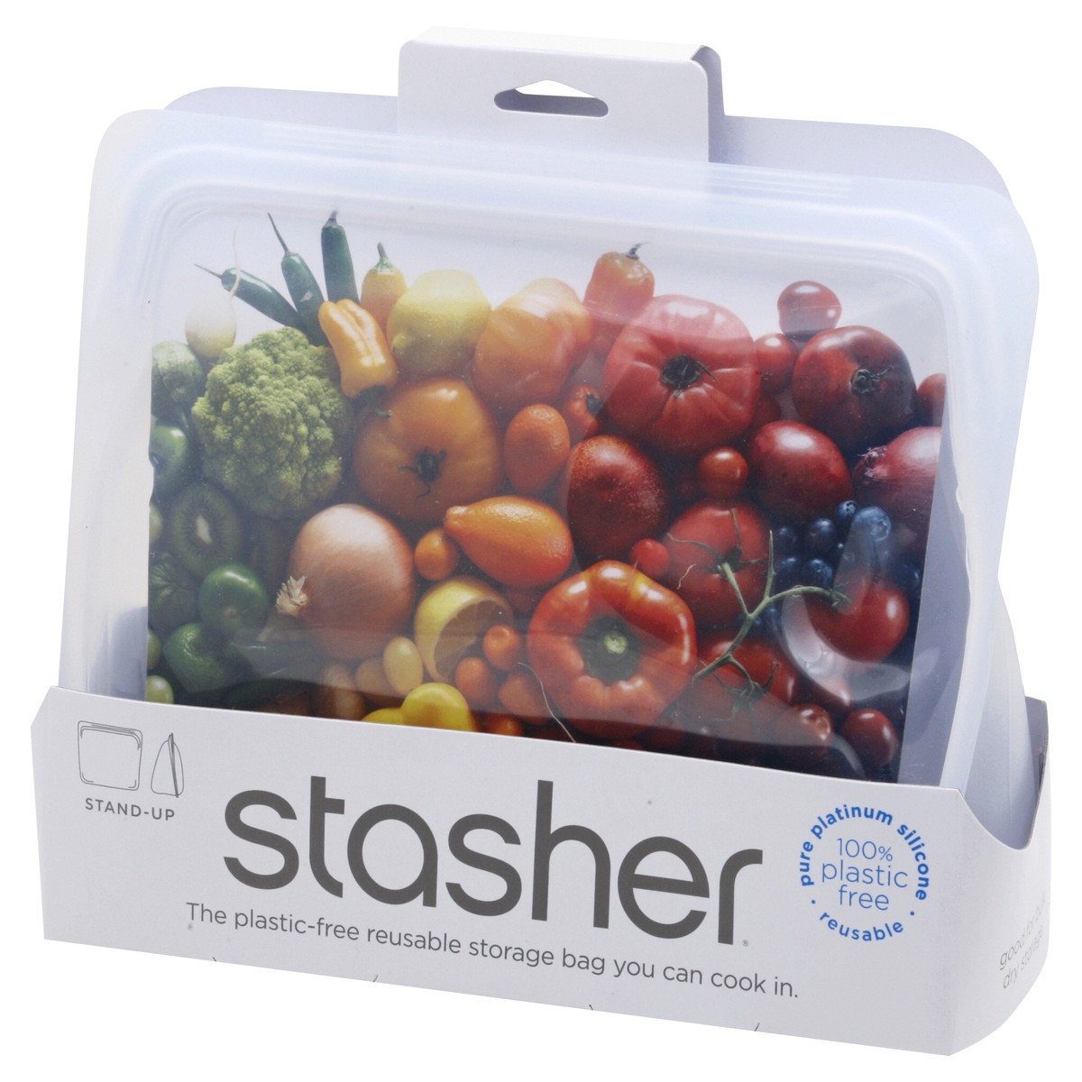 slide 11 of 11, Stasher Reusable Food Storage Stand-Up Mid Bag - Clear, 1 ct