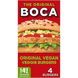 Boca Original Vegan Veggie Burgers Box - 4 Count
