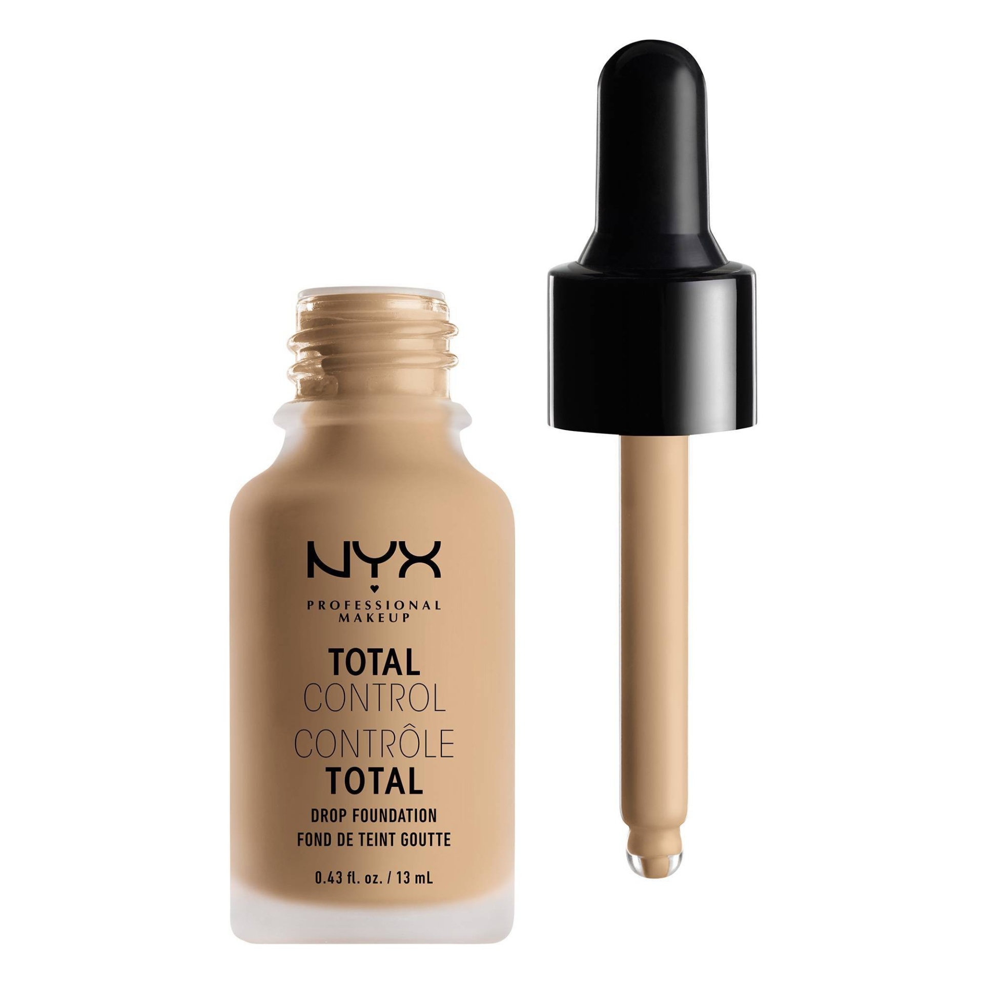 slide 1 of 2, NYX Professional Makeup Total Control Drop Foundation Nude, 0.43 fl oz