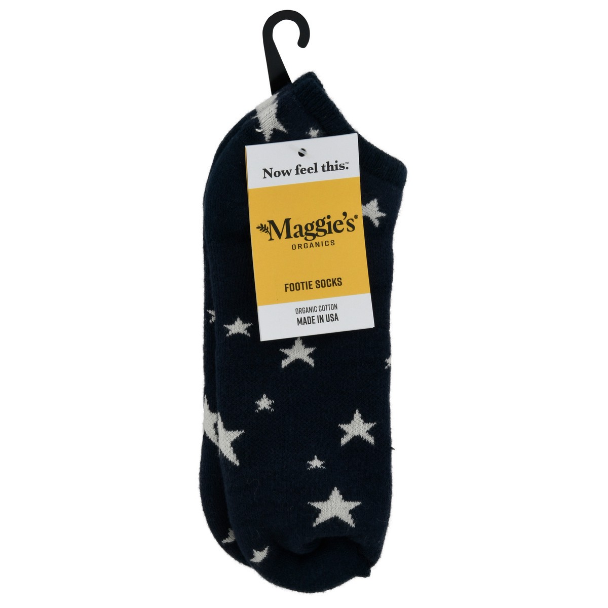 slide 2 of 9, Maggie's Organics Medium Navy Stars Footie Socks 1 ea, 1 ea
